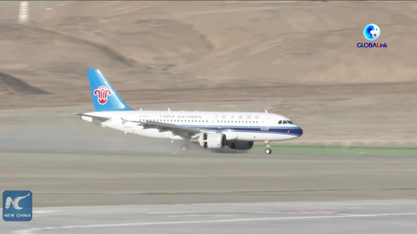 GLOBALink | First super-high plateau airport in China's Xinjiang starts test flights
